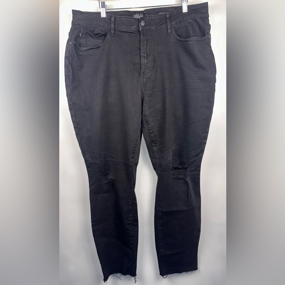 JUDY BLUE BLACK High RISE SLIM FIT 20W DENIM JEAN fryed Hem Style:JB88137 - Picture 1 of 9